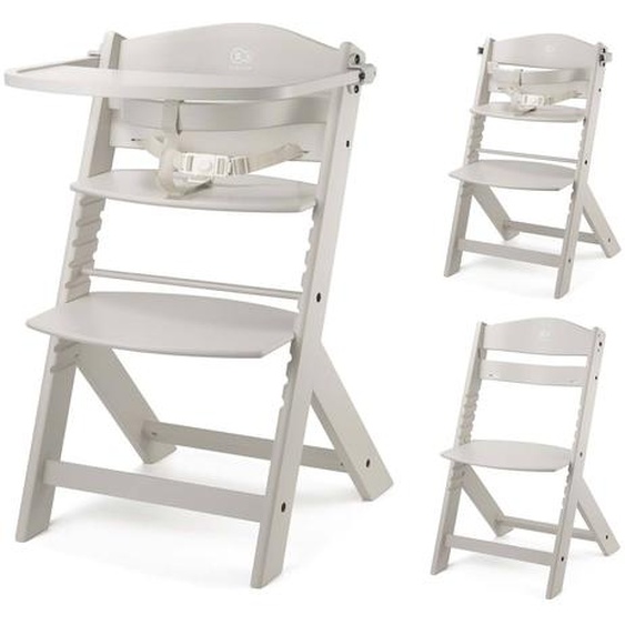 Chaise Haute Évolutive Kinderkraft Enock 2 En 1 Avec Assise Réglable, Repose-pieds Ajustable Et Bois De Hêtre Massif Beige