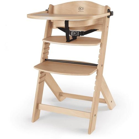 Chaise Haute Évolutive Kinderkraft Enock 2 En 1 Avec Assise Réglable, Repose-pieds Ajustable Et Bois De Hêtre Massif Bois Naturel