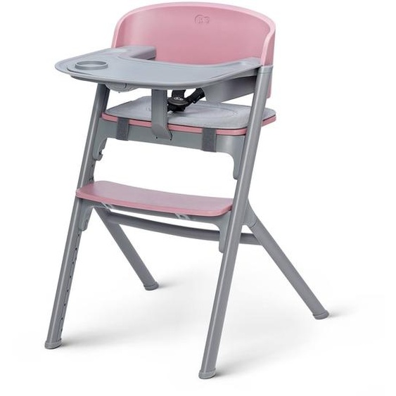 Chaise Haute Évolutive Kinderkraft Livy 3 En 1 Avec Assise Réglable, Repose-pieds Ajustable Et Design Ergonomique Rose