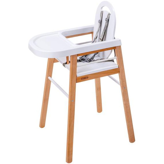 Chaise Haute Fixe Lili Hybride Bois Et Blanc