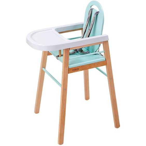 Chaise Haute Fixe Lili Hybride Bois Et Vert Mint