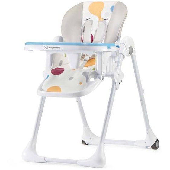 Chaise Haute Pliable Yummy Avec Dossier Réglable 3 Positions, Hauteur Réglable Et Harnais 5 Points Multicolore