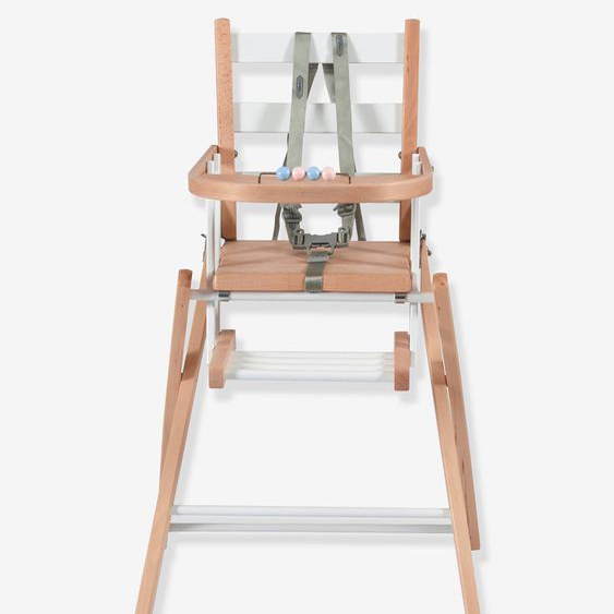 Chaise Haute Pliante Combelle Sarah En Hêtre Massif Blanc