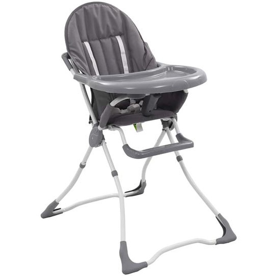 Chaise haute pour bébé Gris et blanc