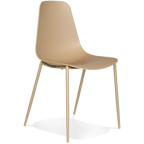 Chaise intérieur / extérieur FELIZ beige en matière plastique et métal