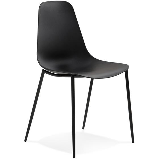 Chaise intérieur / extérieur FELIZ noire en matière plastique et métal