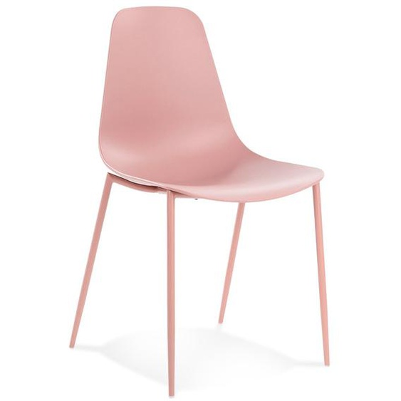 Chaise intérieur / extérieur FELIZ rose en matière plastique et métal