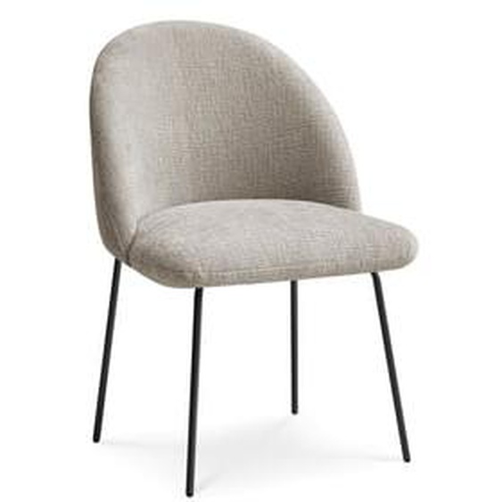 Chaise LALIE tissu texturé et pieds métal noir