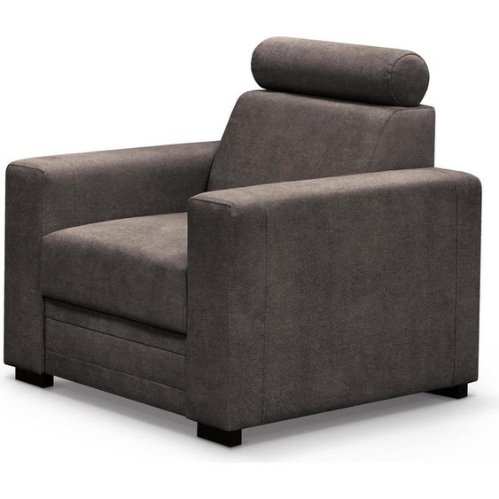 chaise longue de 89 cm Fauteuil Roma confortable avec têtières réglables, tissu : vardo 39 - brown