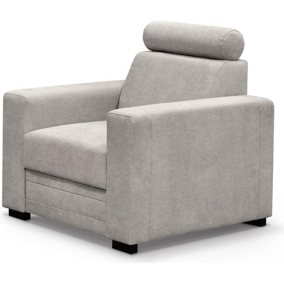 chaise longue de 89 cm Roma fauteuil confortable avec appuie-tête réglables, tissu : vardo 04 - beige