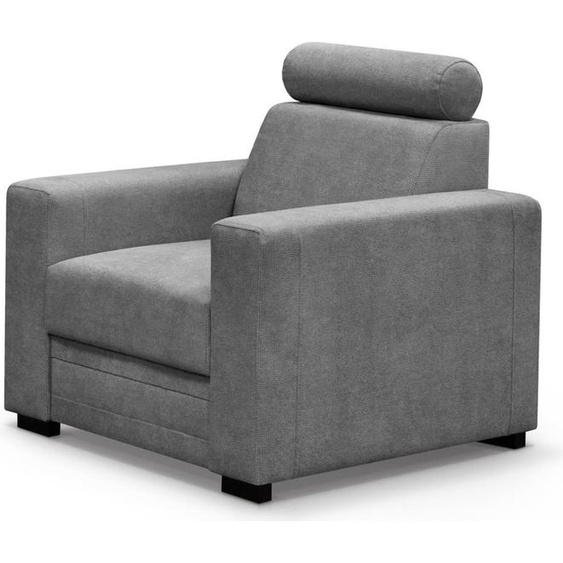 chaise longue de 89 cm Roma fauteuil confortable avec appuie-tête réglables, tissu : vardo 11 - gris