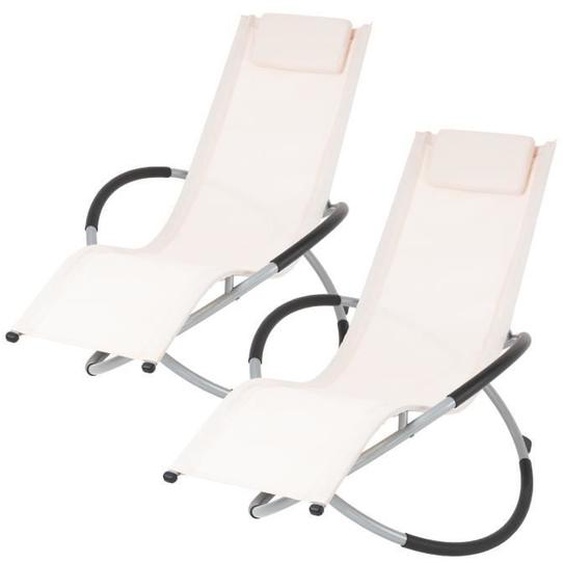 Chaise Longue - ECD GERMANY - 2x - Design Moderne - Pliable - Résistante aux UV