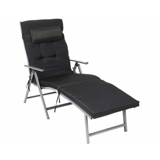 Chaise longue pliante Rootz - Chaise de plage - Chaise longue dextérieur - Tissu en fibres synthétiques - Dossier réglable - Matériau respirant - 183 cm x 60 cm x 39 cm