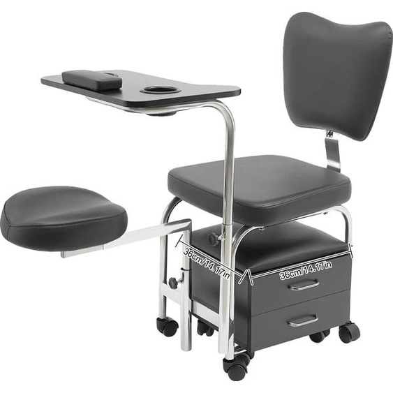 Chaise manucure pédicure, mobilier professionnel, chariot de salon, noir