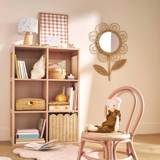 Chaise maternelle en rotin LIGNE POÉSIE rose