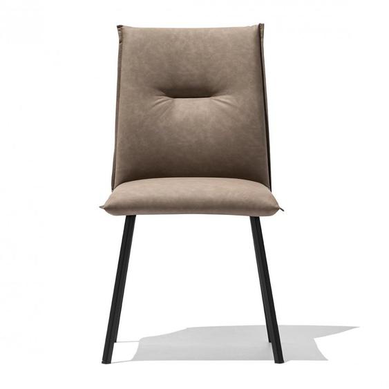 Chaise MAYA structure métal assise aspect cuir vintage désert