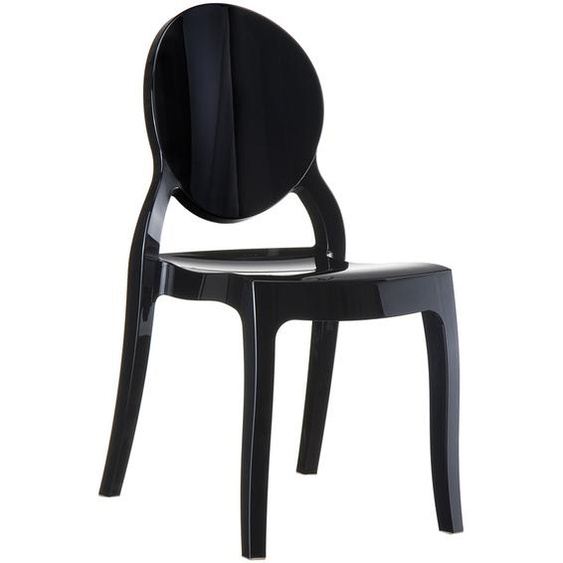 Chaise médaillon ELIZA noire en matière plastique