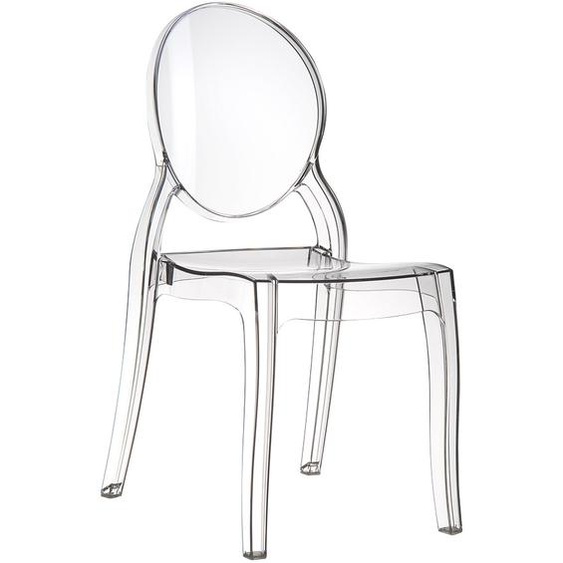 Chaise médaillon ELIZA transparente en matière plastique