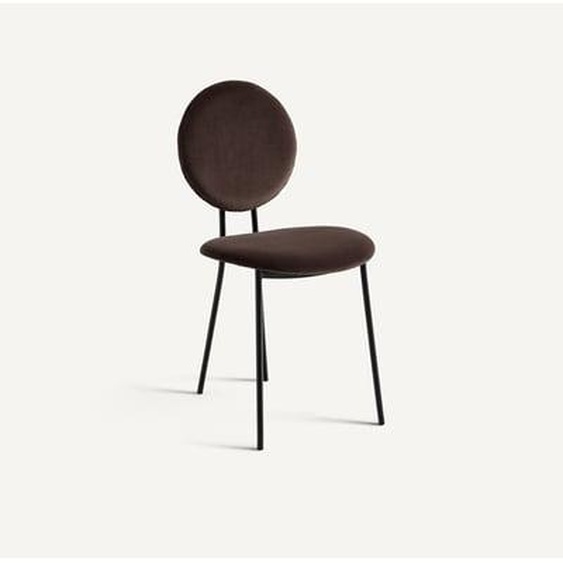 Chaise médaillon en métal acier et velours, Rossy