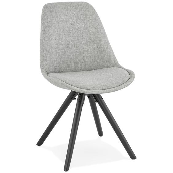 Chaise moderne HIPHOP en tissu gris et pieds en bois noir