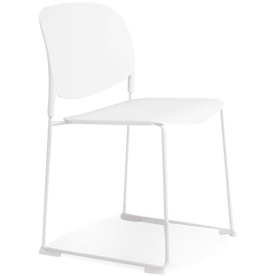 Chaise PILA blanche avec assise plastique et structure métal