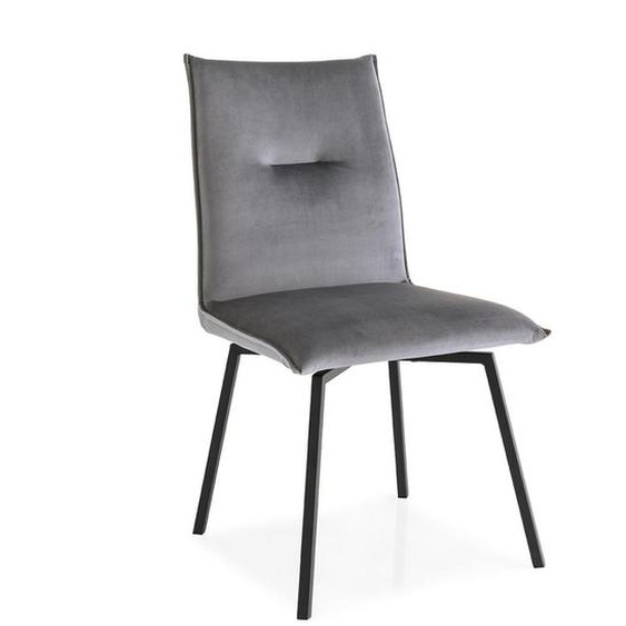 Chaise pivotant  MAYA structure métal assise gris cendre