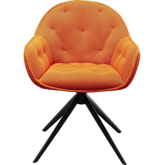 Chaise pivotante - KARE - Carlito Mesh orange - Capacité de charge 120 kg - Pivotante à 360° - Vintage