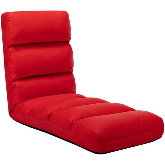 Chaise pliable de sol Rouge Similicuir