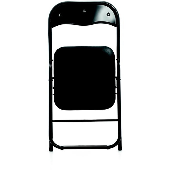 Chaise pliante Eco simili cuir noir – Pieds métal noir
