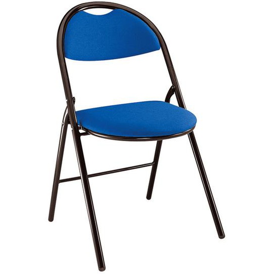 Chaise pliante Super confort - Tissu Bleu - Pieds métal Noir