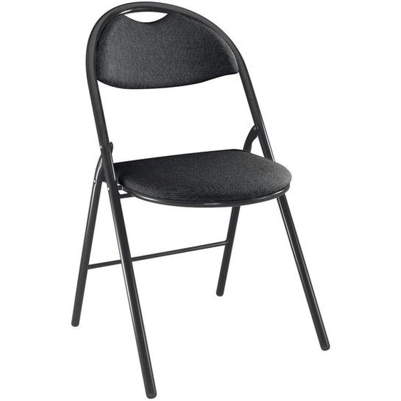 Chaise pliante Super confort - Tissu non feu M1 Noir - Pieds métal Noir