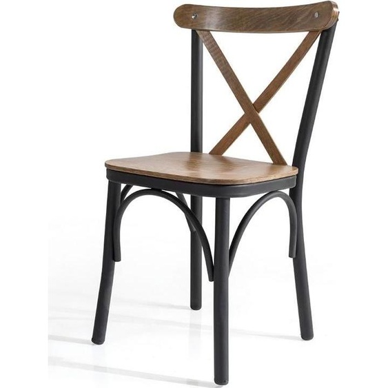 Chaise pour cuisine Chaise de salle à manger en bois avec dossier Marron