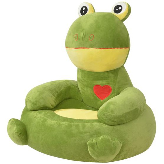 Chaise pour enfants en peluche Grenouille Verte