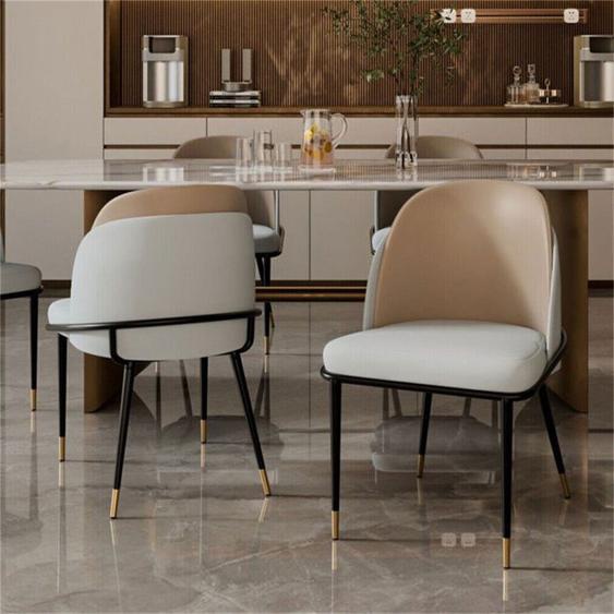 Chaise pour Salle à Mange 2 Lot de Chaises de Cuisine en Cuir avec Pieds en Métal pour Salon Bureau Restaurant