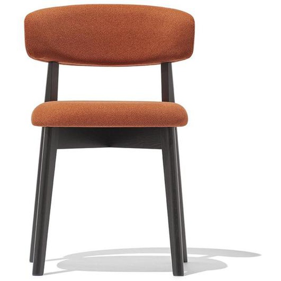 Chaise rembourré TALKS structure bois assise tapissé safran