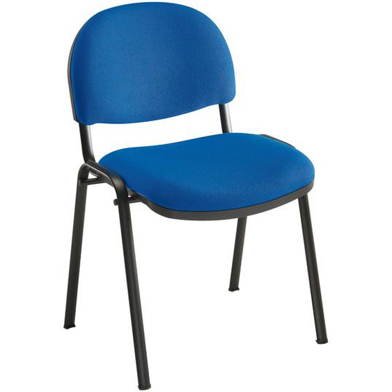 Chaise réunion et visiteur - Bien Assis 2 - Tissu Bleu- Pieds Noir