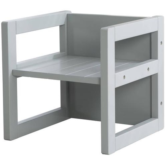 Chaise Réversible En Bois - Tabouret Évolutif 3 En 1 Gris Taupe