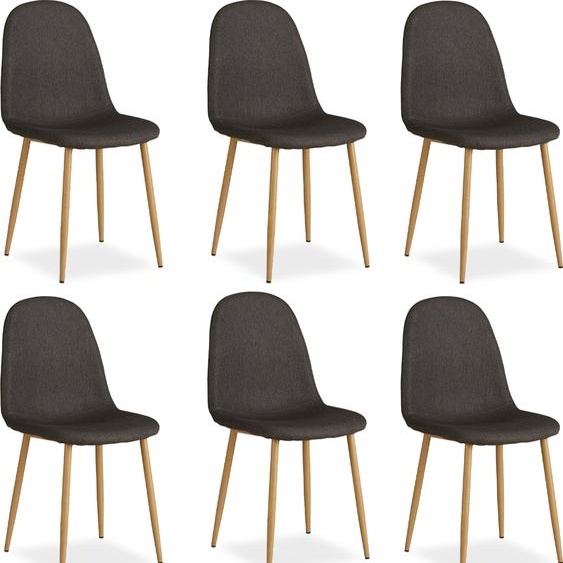 Chaise Salle à Manger Lot de 6 Anthracite Design Moderne Chaises de Cuisine Chaises pas Cher Fauteuil Rembourrée