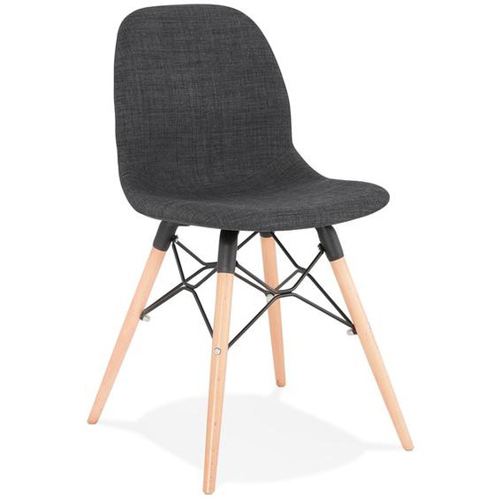 Chaise scandinave BIZON en tissu gris foncé