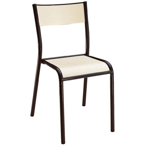 Chaise scolaire multiplis stratifié Hêtre - Pieds métal Noir