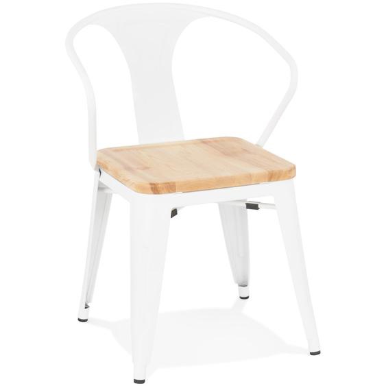 Chaise style industriel METROPOLIS en métal blanc