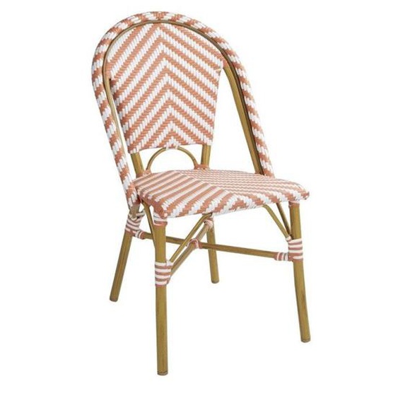 Chaise Style Parisien en rotin - Lot de 2 - Bolero - Orange - l564- L1- P1- h890- Aluminium/rotin