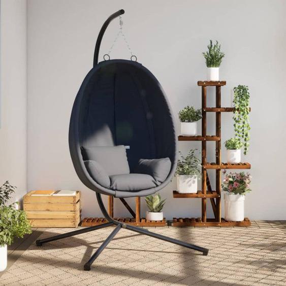 Chaise suspendue - Anthracite - Œuf - Acier - Coussin amovible - Design moderne