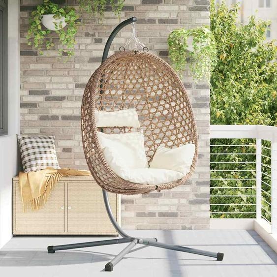Chaise suspendue Crème claire 104 x 100 x 191 cm polyrotin