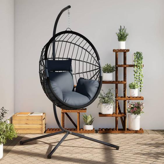 Chaise suspendue en forme dœuf avec support anthracite