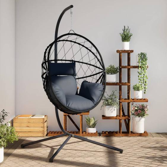 Chaise suspendue en forme dœuf avec support anthracite