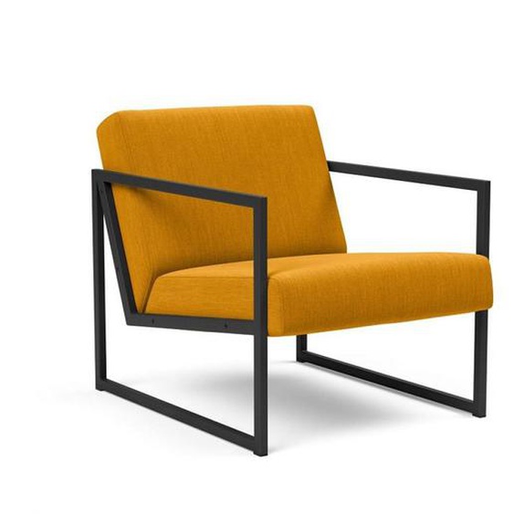 Chaise VIKKO accoudoirs  métal noir Tissu Élégance Burned Curry