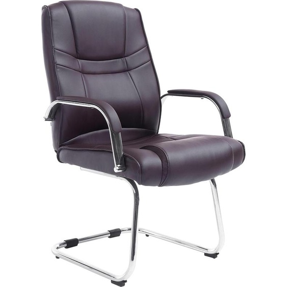 Chaise visiteur Attila CLP avec structure métallique,marron