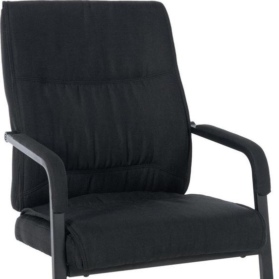 Chaise visiteur XXL, chaise dhôte - ergonomique et supportant jusquà 260 kg | Couleur : noir/noir