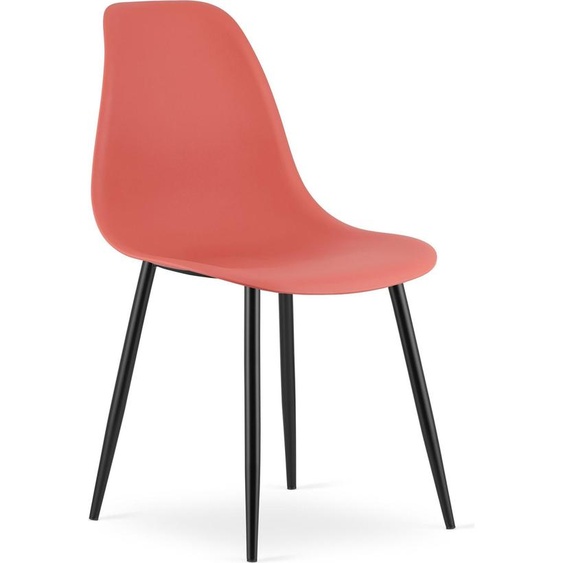 Chaise WAT cinabre / pieds noirs x 1